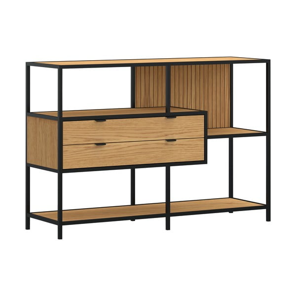 Must tammespoonist raamaturiiul 114x78x35 cm Seaford - Actona-image-2