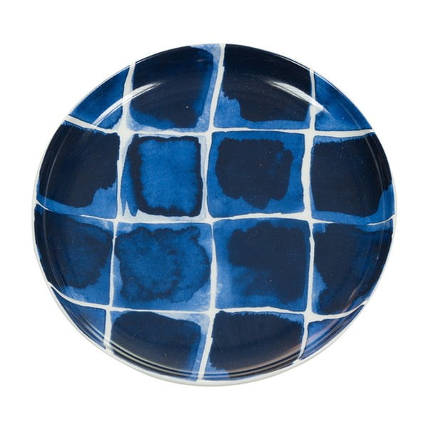 Modrobílý porcelánový talířek Santiago Pons Indigo, ⌀ 16 cm 