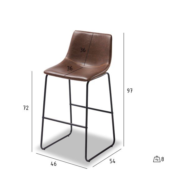 2 tumepruunist baaritoolist koosnev komplekt Indiana - Furnhouse-image-1