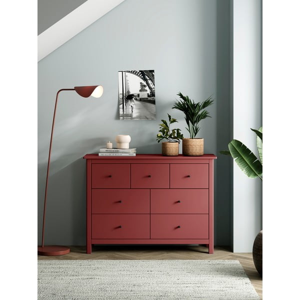 Punane madal kapp männipuidust 110x80 cm Misti - Marckeric-image-1