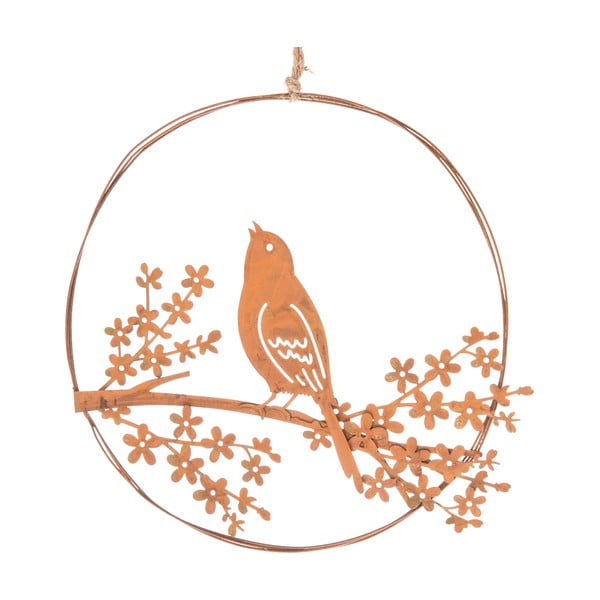 Oranžová kovová závěsná dekorace Dakls Singing Bird