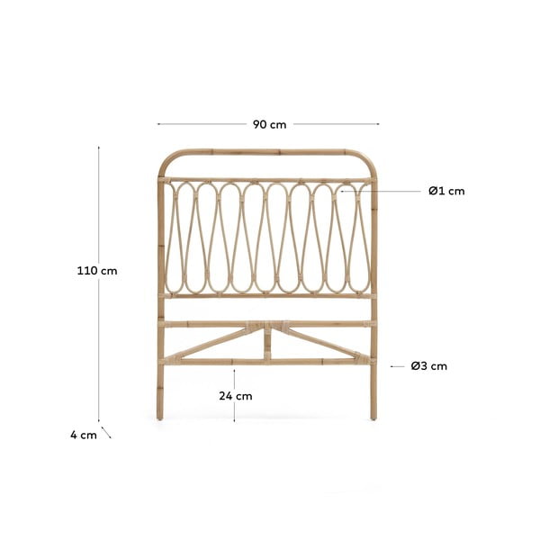 Rotangist pealaud naturaalses värvitoonis 90x110 cm Caterina - Kave Home-image-3