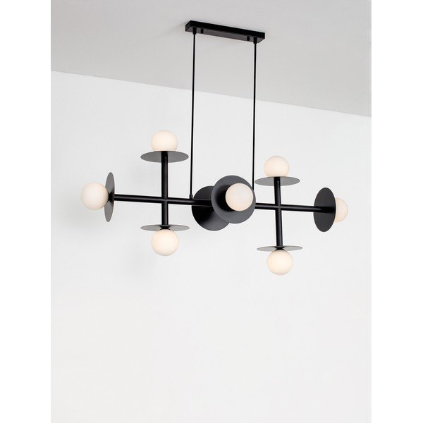 Valge/must metallist ripplamp klaasist varjuga Pielo - Nova Luce-image-4