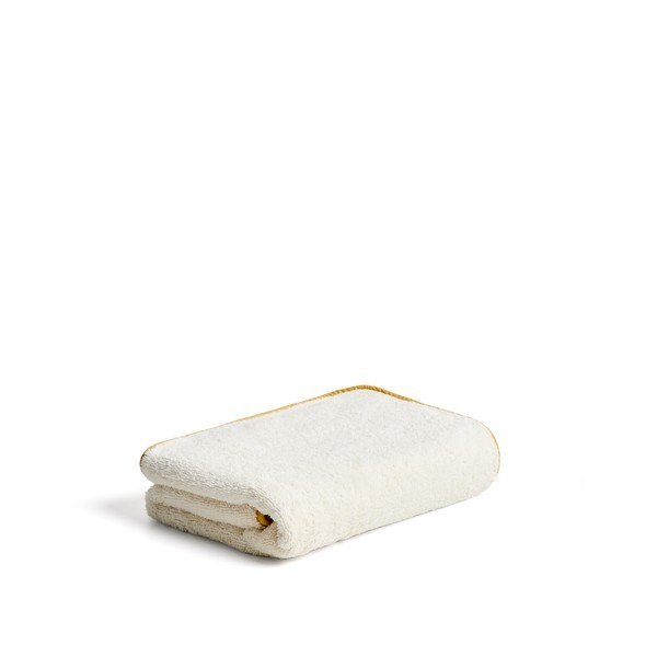 Kollane/valge frotee puuvillane vannirätik 70x140 cm Sedora - Kave Home