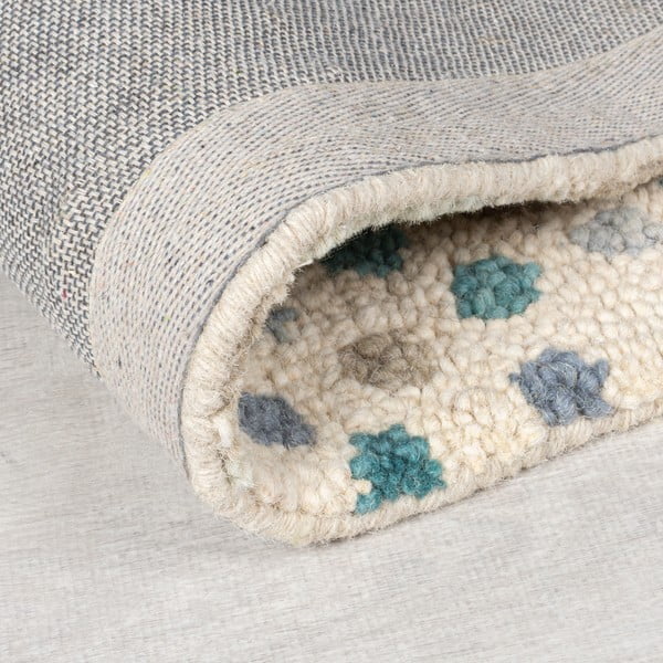 Sinine/beež käsitsi kootud villavaip 200x290 cm Eloise Patchwork - Flair Rugs-image-3