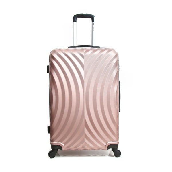 Růžový cestovní kufr na kolečkách Hero Lagos, 91 l
