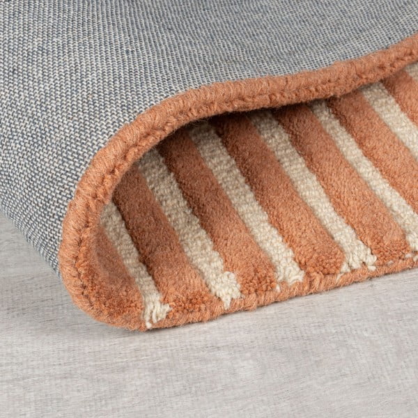 Terrakottapunane käsitsi kootud villane vaip 150x240 cm Lozenge Terracotta - Flair Rugs-image-3