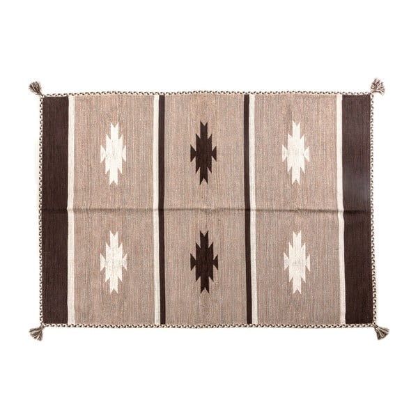 Béžovohnědý ručně tkaný koberec Navaei & Co Kalush Kilim 115, 200 x 140 cm