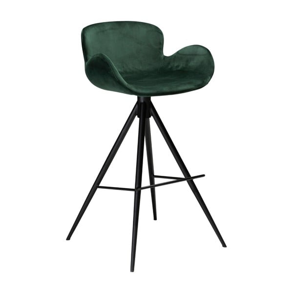 Tmavě zelená barová židle DAN–FORM Denmark Gaia Velvet, výška 98 cm