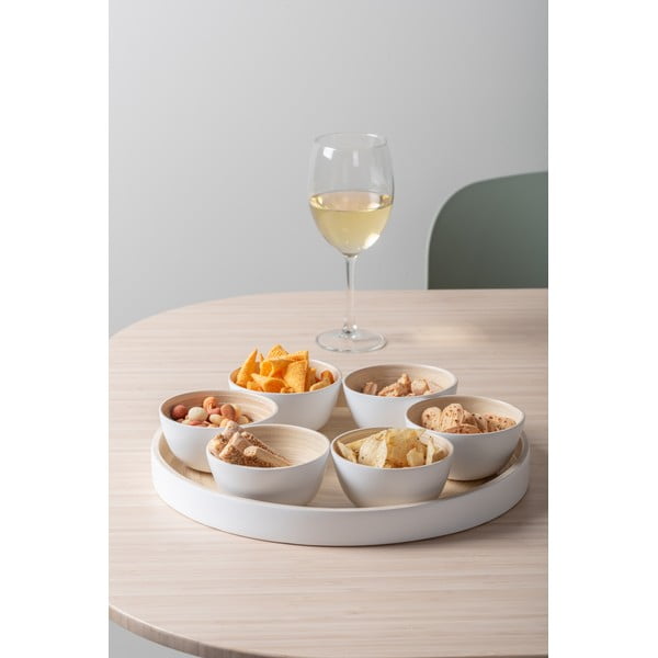 Valge bambusest serveerimiskomplekt ø 32 cm Puro - PT LIVING-image-1