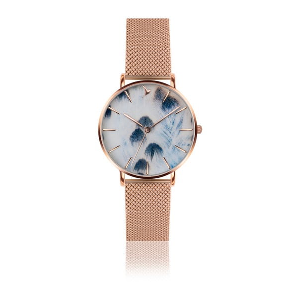 Dámské hodinky se světle hnědým páskem z nerezové oceli Emily Westwood Feathers