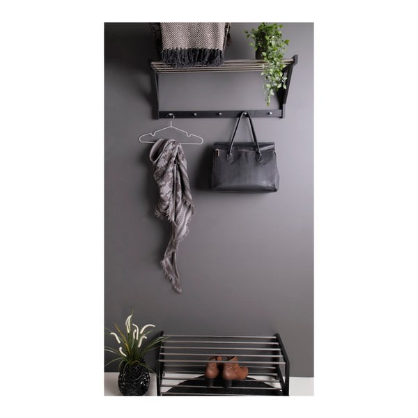 Must papplipuust seinakinnitus riiuliga Padova - House Nordic-image-1