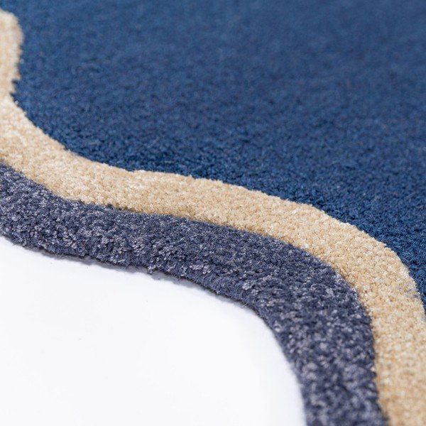 Tumesinine käsitsi kootud villasegu vaip 160x230 cm Rivo Wool - Flair Rugs-image-4