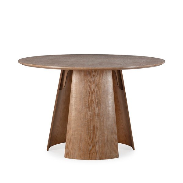 Ümmargune söögilaud tammepuust dekooriga ø 120 cm Zuri - MOME
