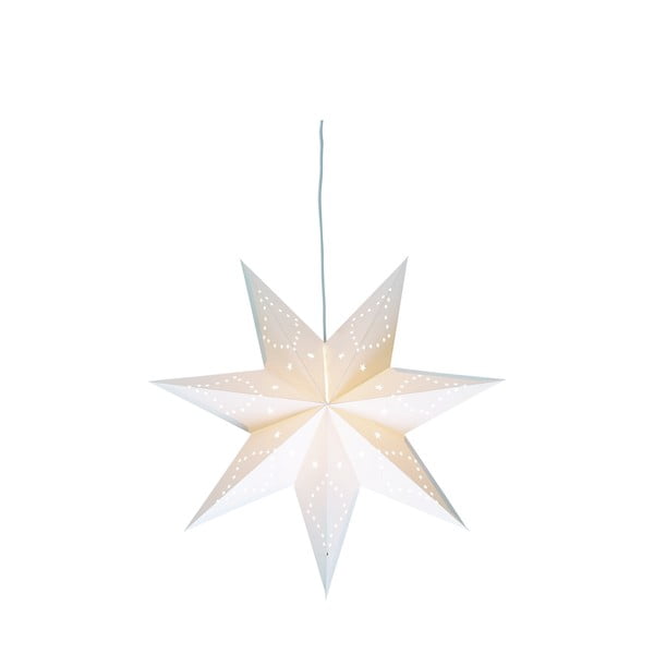 Bílá vánoční závěsná světelná dekorace Markslöjd Saturnus, výška 45 cm