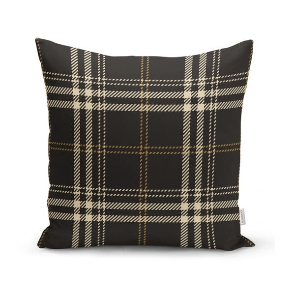 Must ja beež dekoratiivne padjapüür flanell, 45 x 45 cm - Minimalist Cushion Covers