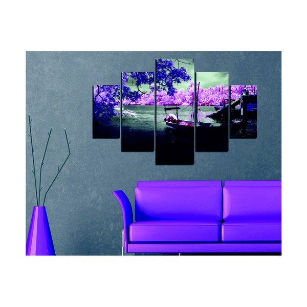 Vícedílný obraz Purple Water, 92 x 56 cm-image-1