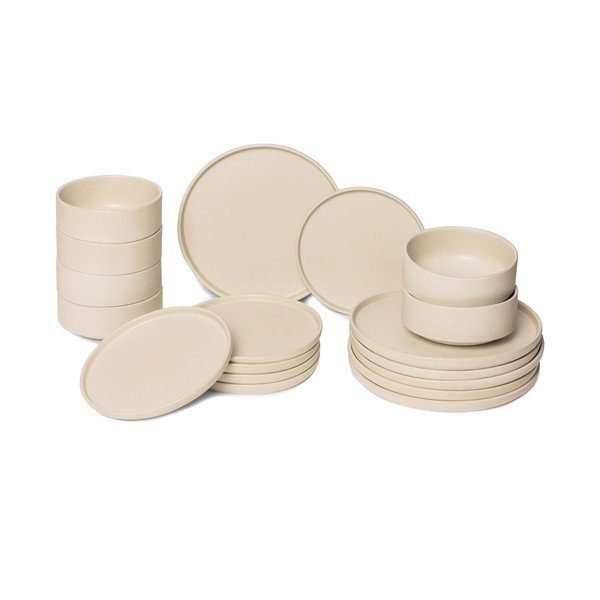 18-osaline beež kivikeraamikast nõude komplekt Malia - Bonami Selection