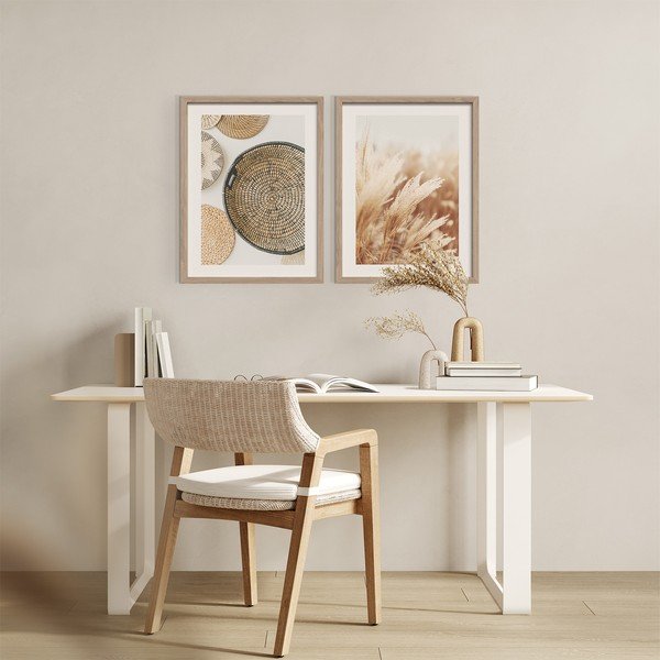 Trükitud pildid 2 tk komplektis koos raamiga 30x40 cm Full Beige - Styler-image-1
