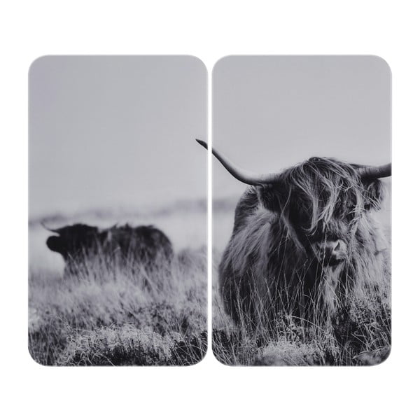 Klaasist pliidikatte komplekt, 2 tk Highland Cattle - Wenko