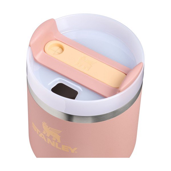 Virsikuvärvi roostevabast terasest termospudel koos kõrrega 600 ml Quencher H2.O FlowState™ Tumble Peach Rose - Stanley-image-1