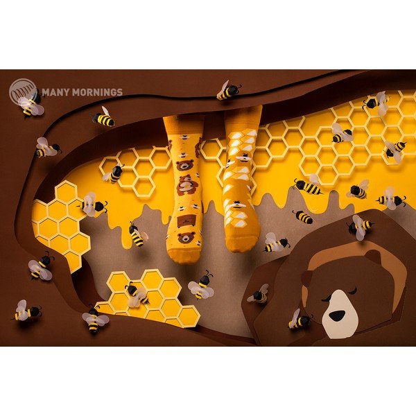 Põlvesokid , suurus 39-42 Honey Bear - Many Mornings-image-1