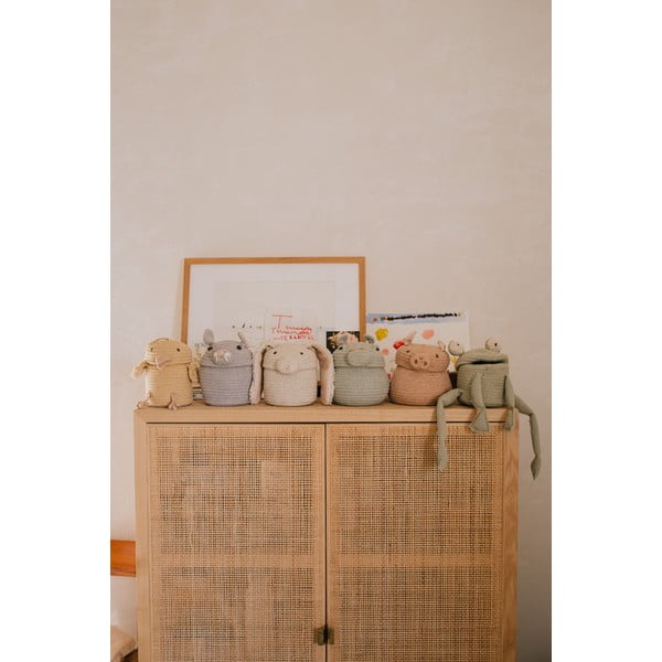 Heleroosa riidest laste mänguasjakorv ø 17x15 cm Mini Peggy the Pig - Lorena Canals-image-2