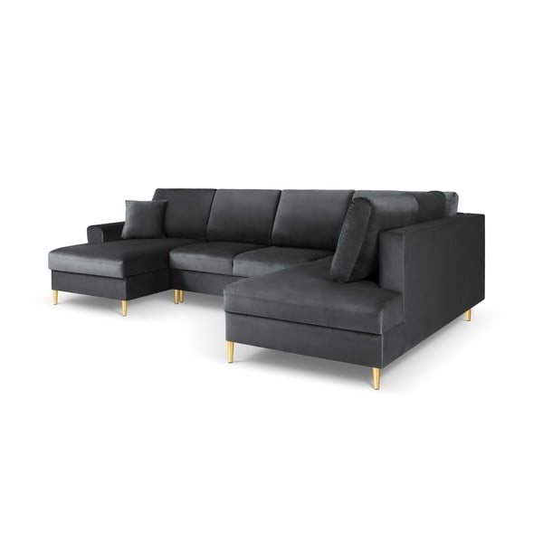 Tumehall sametist panipaigaga nurgadiivanvoodi (parem nurk/"U"-kujuline) Kyoto - Cosmopolitan Design-image-3