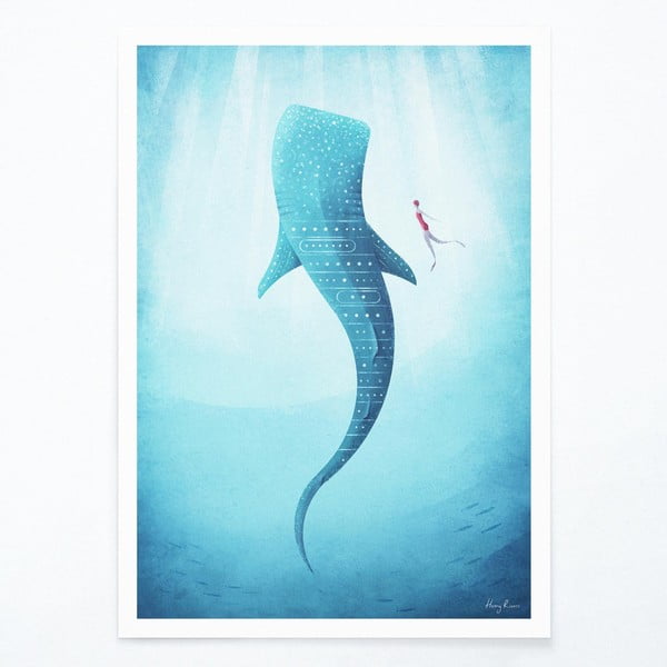 Plakat , A3 Whale Shark - Travelposter
