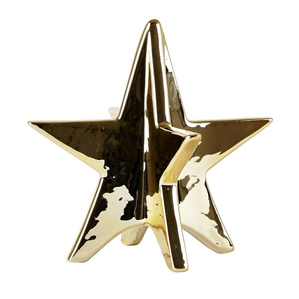 Dekorativní keramická hvězda Villa Collection Ceramic Gold, 13 cm
