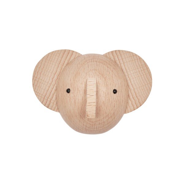 Naturaalsest värvi pöögipuust seinakonks Elephant - OYOY Mini