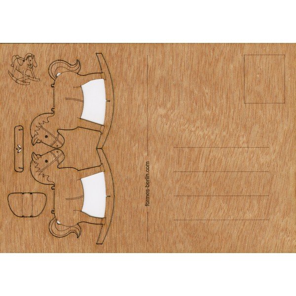 Puidust postkaart Hobune, 14,8 x 10,5 cm - Formes Berlin-image-1