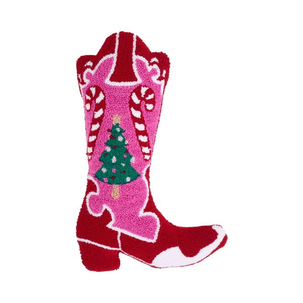 Bukleekangast jõulumotiiviga dekoratiivpadi 48x35 cm Santa's Howdy Christmas Boot - Catherine Lansfield