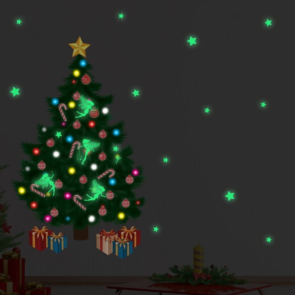Ve tmě svítící samolepka Walplus Magic Fairies Traditional Christmas