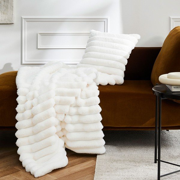 Kreemikas mikroplüüstekk 180x220 cm Boudoir - douceur d'intérieur-image-2