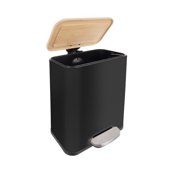 Must roostevabast terasest prügikast 5 l Black - Orion-image-3