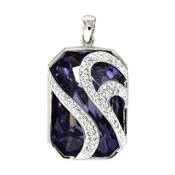 Stříbrný přívěsek s fialovými krystaly Swarovski Elements Crystals Violet