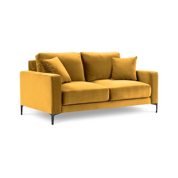 Kollane sametist diivan 158 cm Harmony – Kooko Home-image-3