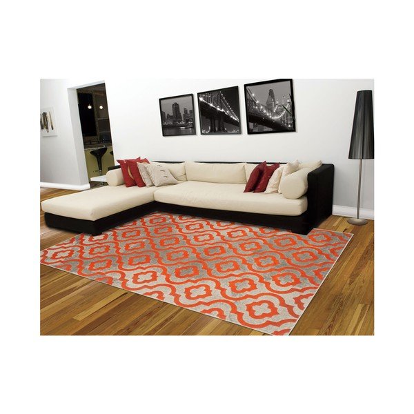 Oranžový koberec Webtappeti Evergreen, 92 x 152 cm-image-2