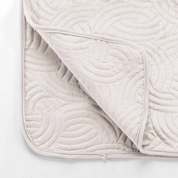 Kreem sametist voodikatte ja padjapüüri komplekt 240x260 cm Solange - douceur d'intérieur-image-3