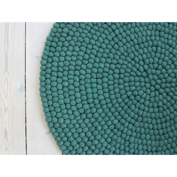 Roheline pallivillane vaip , ⌀ 140 cm Ball Rugs - Wooldot