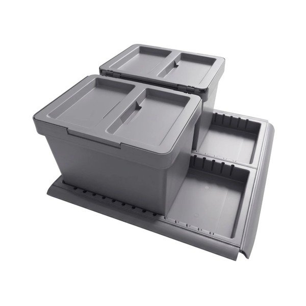 Hall plastprügikast 2x12 l sorteeritud jäätmete jaoks/sisseehitatud Metropolis Flip-up - Elletipi