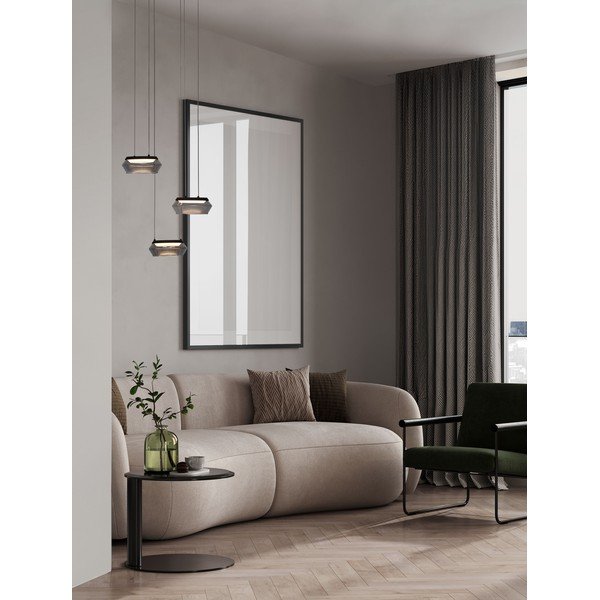Mattmust klaasist hämardatav LED-rippvalgusti ø 35 cm Jailyn - Nova Luce-image-1