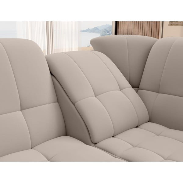 Beež sametist lahtikäiv/sahtliga nurgadiivan (parem nurk/L-kujuline) Sado – ELTAP-image-1