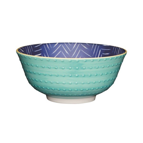 Kameninová miska Kitchen Craft Leafy Indigo, ⌀ 15,5 cm