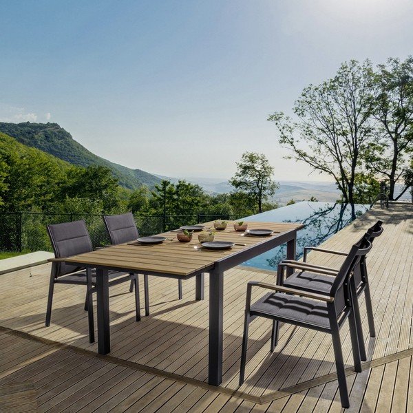 Alumiiniumist aia söögilaud 90x140 cm Elias - Bizzotto-image-1