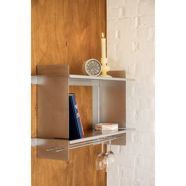 Mitmetasandiline hõbedane metallriiul 70 cm Tivo - noo.ma-image-4