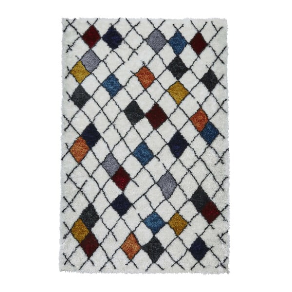 Bílý koberec s barevnými vzory Think Rugs Broadway, 150 x 230 cm