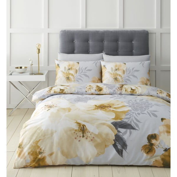 Kollane voodipesu , 200 x 200 cm Dramatic Floral - Catherine Lansfield
