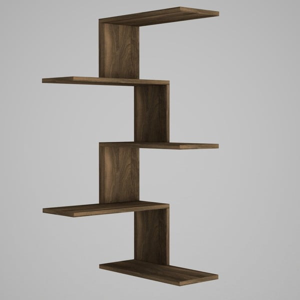 Hnědá rohová nástěnná police Caniko-image-3